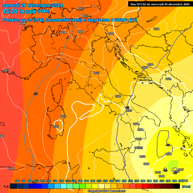 Modele GFS - Carte prvisions 