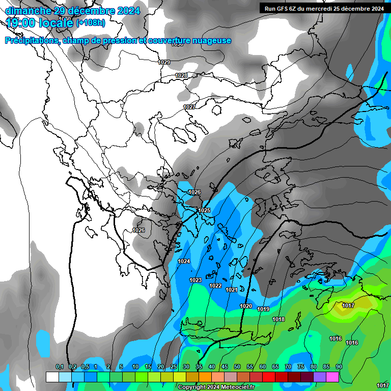 Modele GFS - Carte prvisions 