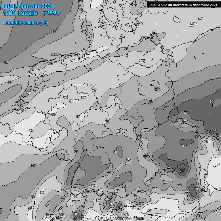 Modele GFS - Carte prvisions 