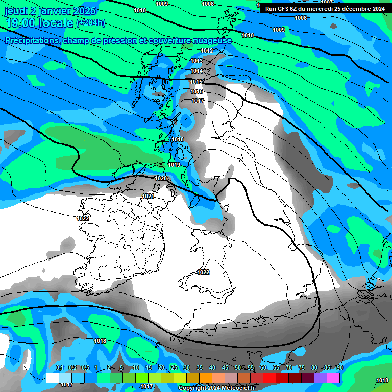 Modele GFS - Carte prvisions 