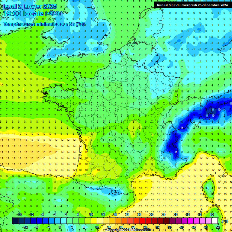 Modele GFS - Carte prvisions 