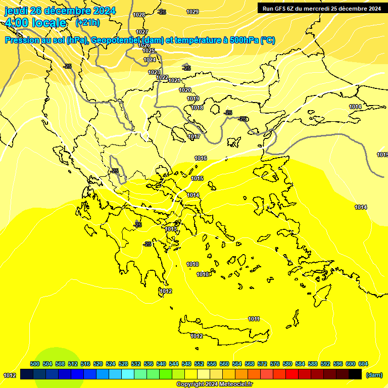 Modele GFS - Carte prvisions 