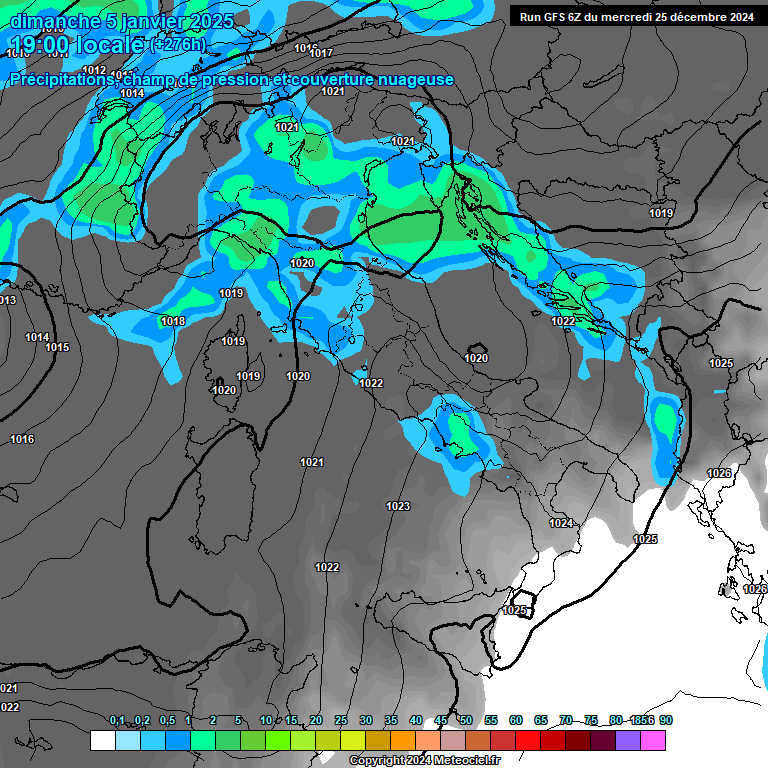 Modele GFS - Carte prvisions 