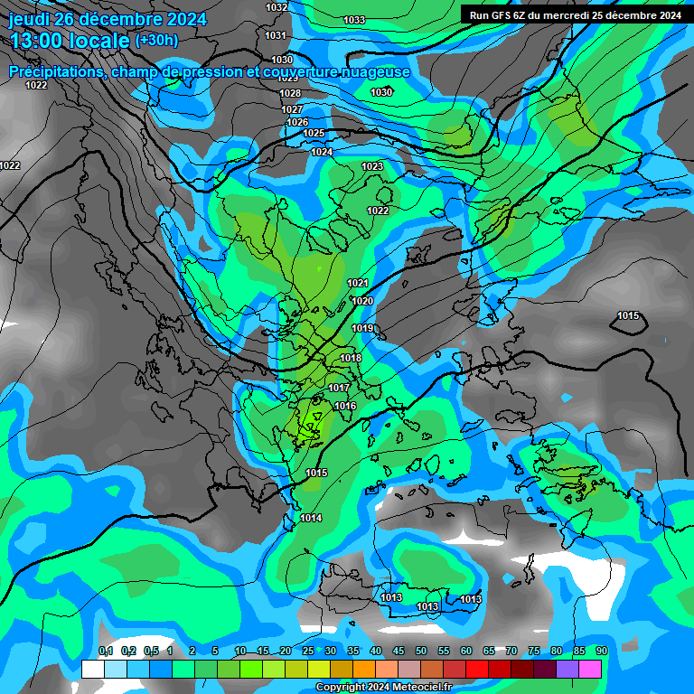 Modele GFS - Carte prvisions 