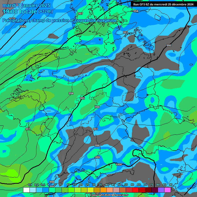 Modele GFS - Carte prvisions 