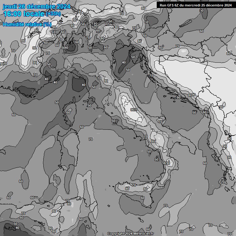 Modele GFS - Carte prvisions 