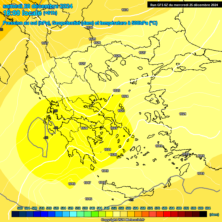 Modele GFS - Carte prvisions 