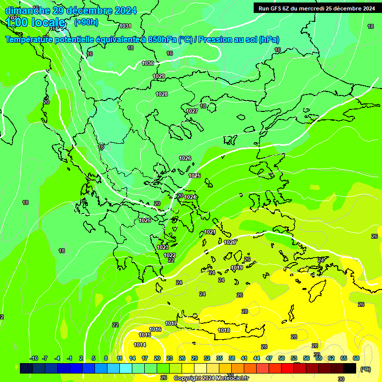 Modele GFS - Carte prvisions 