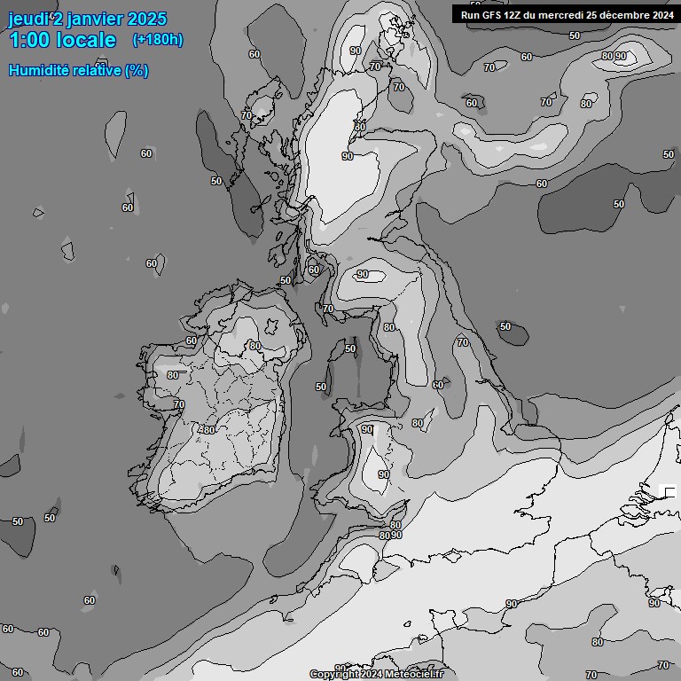 Modele GFS - Carte prvisions 