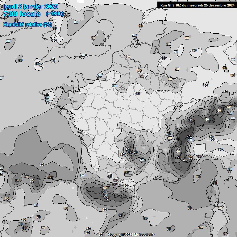 Modele GFS - Carte prvisions 