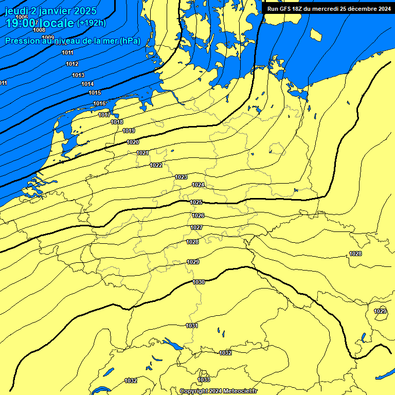 Modele GFS - Carte prvisions 