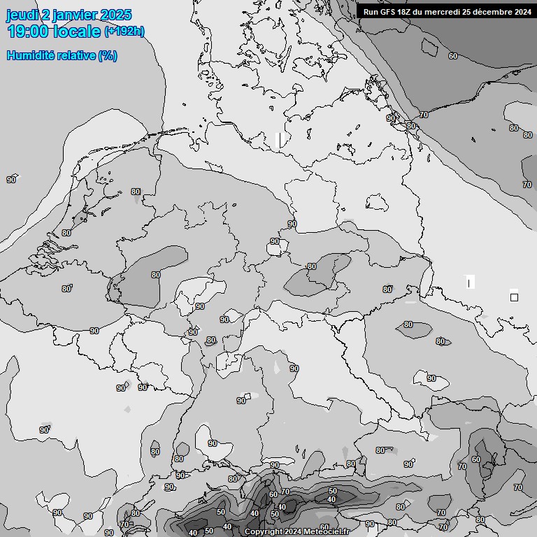 Modele GFS - Carte prvisions 