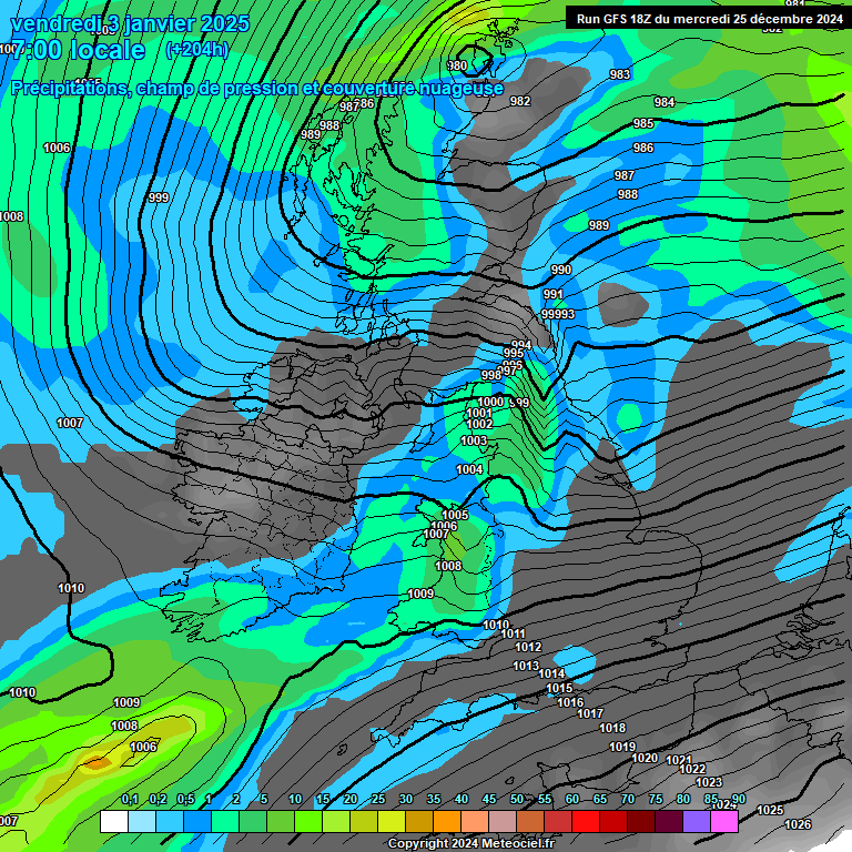 Modele GFS - Carte prvisions 