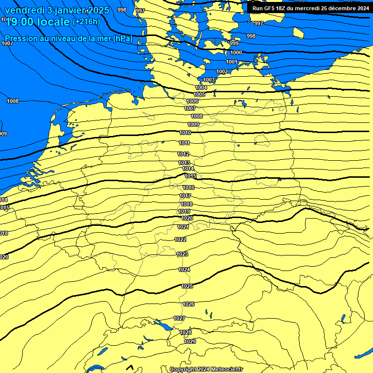 Modele GFS - Carte prvisions 