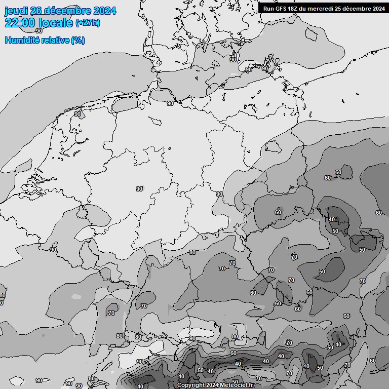 Modele GFS - Carte prvisions 