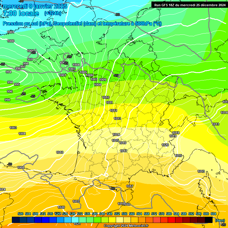 Modele GFS - Carte prvisions 