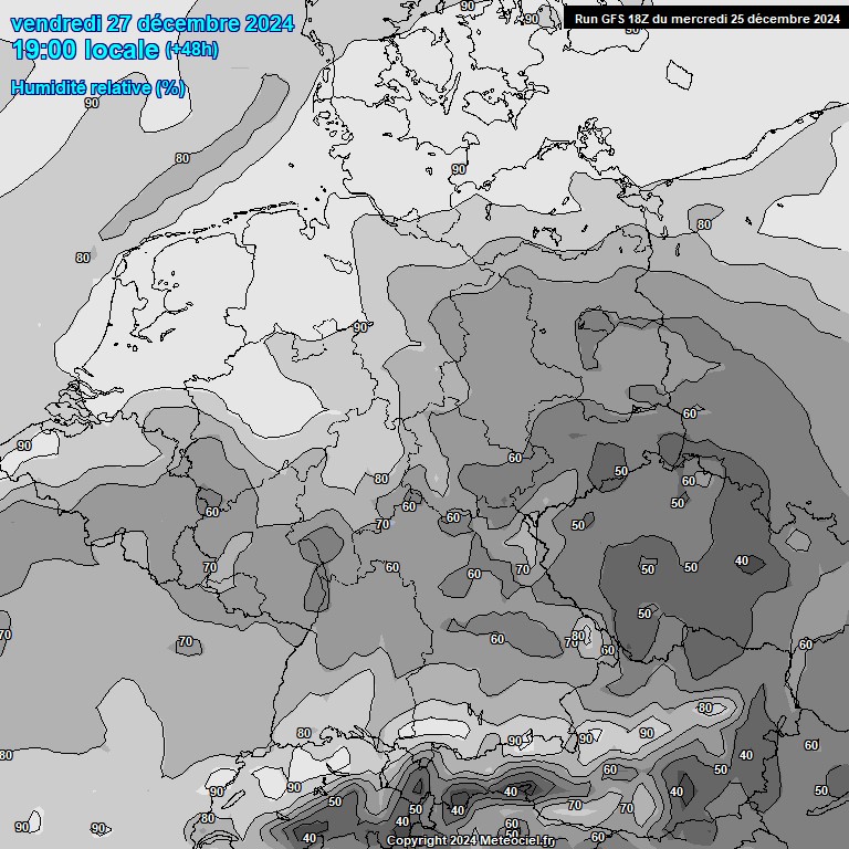 Modele GFS - Carte prvisions 