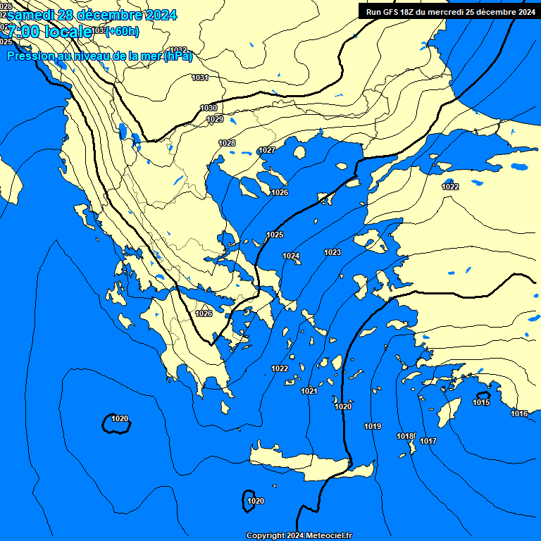 Modele GFS - Carte prvisions 