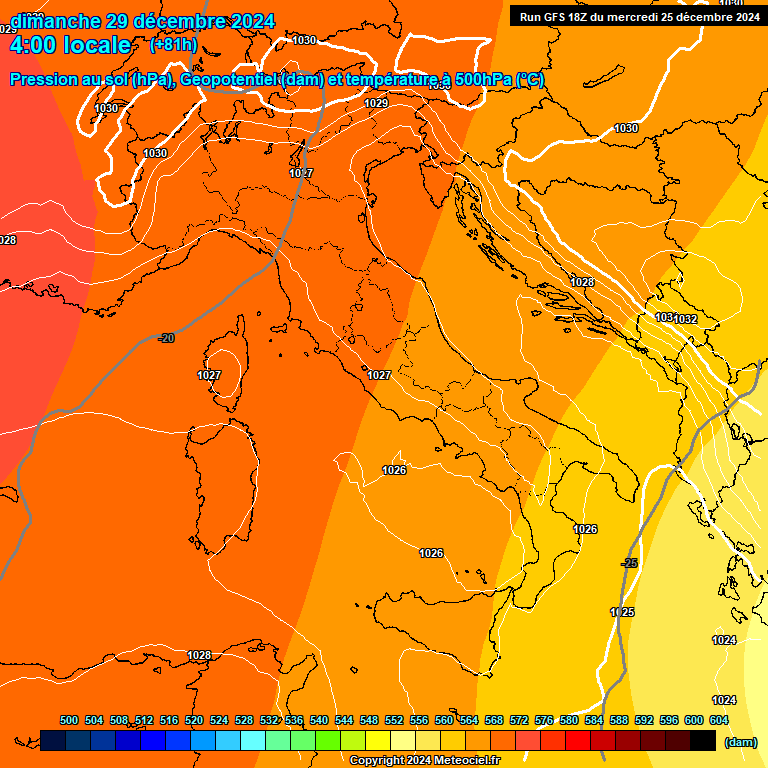 Modele GFS - Carte prvisions 