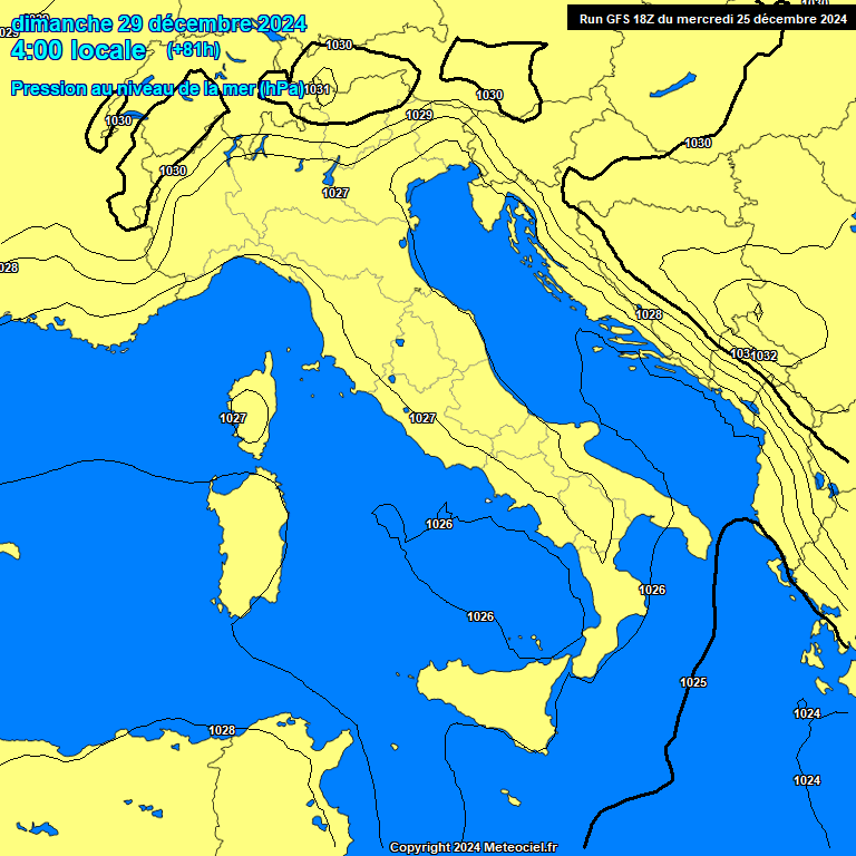 Modele GFS - Carte prvisions 