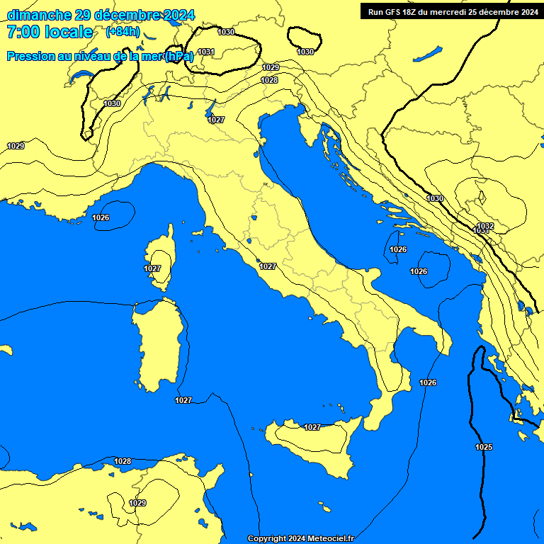 Modele GFS - Carte prvisions 