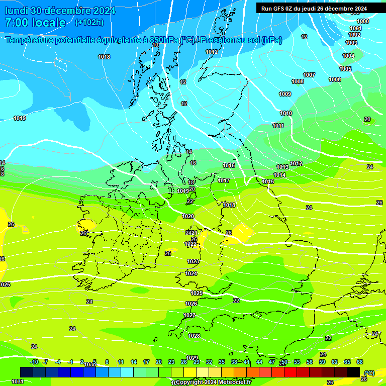 Modele GFS - Carte prvisions 