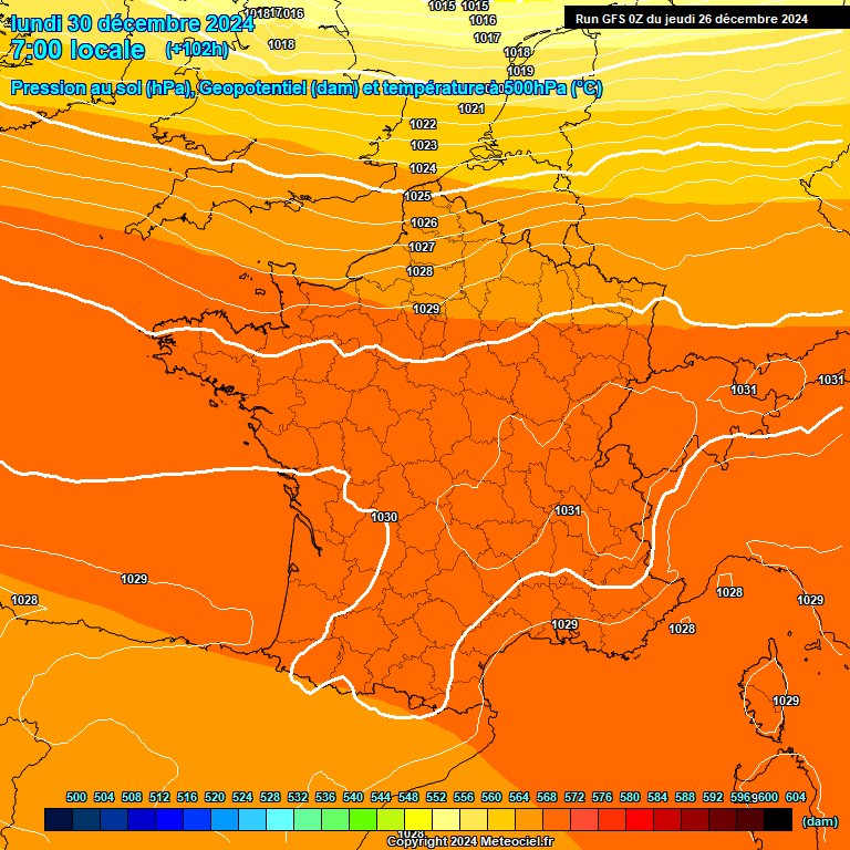 Modele GFS - Carte prvisions 