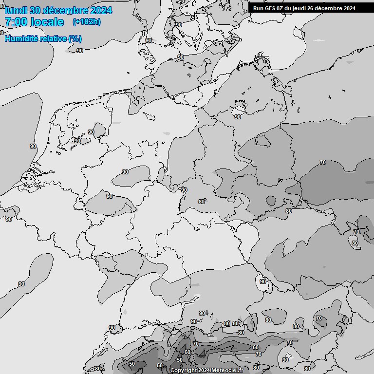 Modele GFS - Carte prvisions 