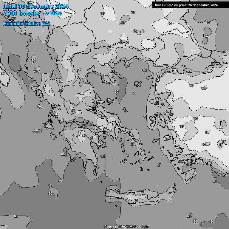 Modele GFS - Carte prvisions 