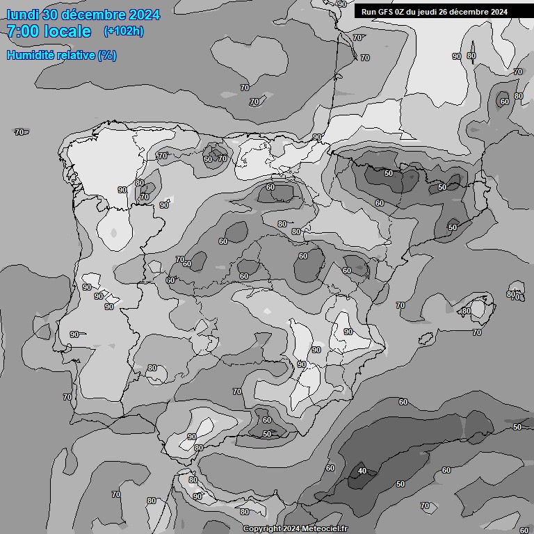 Modele GFS - Carte prvisions 