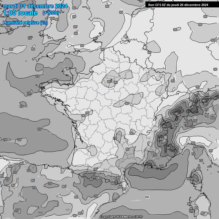 Modele GFS - Carte prvisions 