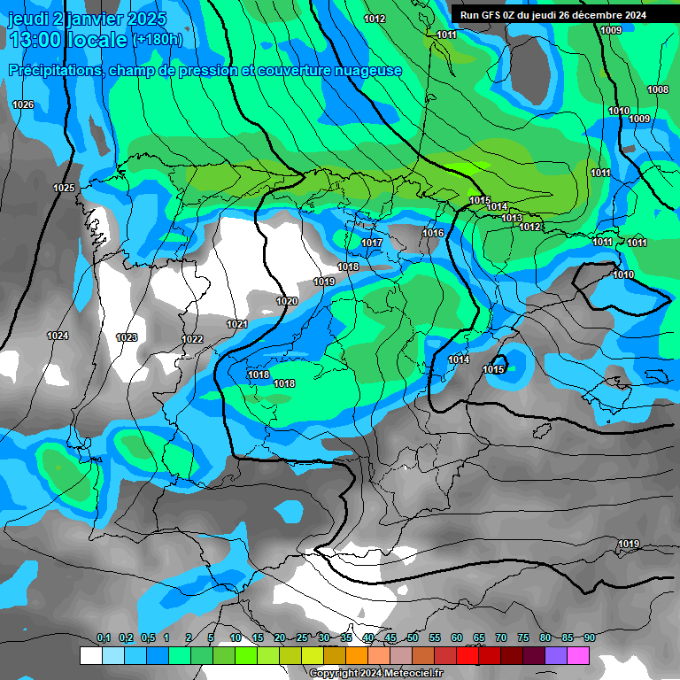 Modele GFS - Carte prvisions 