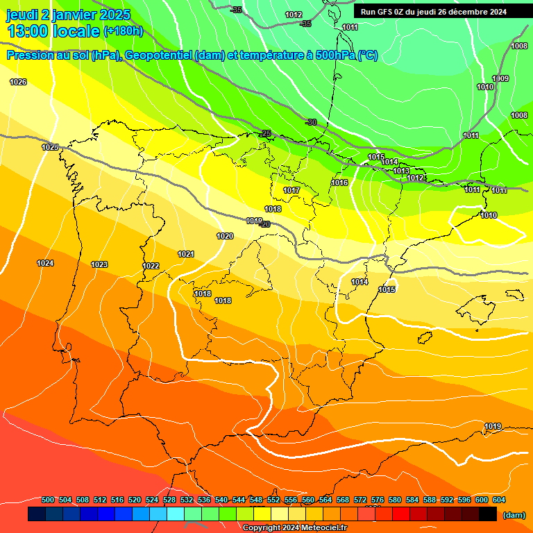 Modele GFS - Carte prvisions 