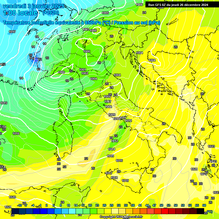 Modele GFS - Carte prvisions 