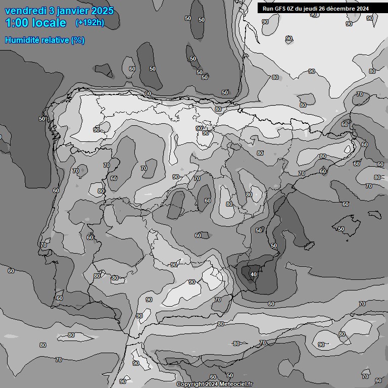 Modele GFS - Carte prvisions 