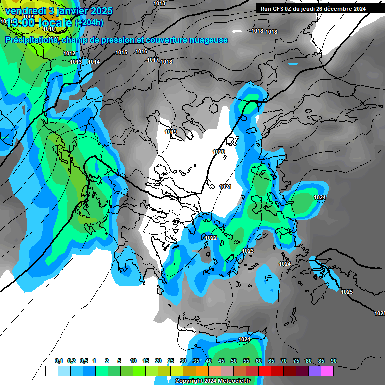 Modele GFS - Carte prvisions 