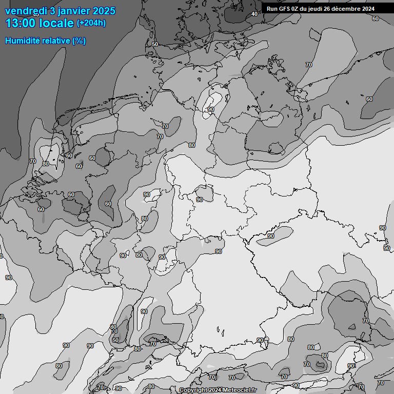 Modele GFS - Carte prvisions 