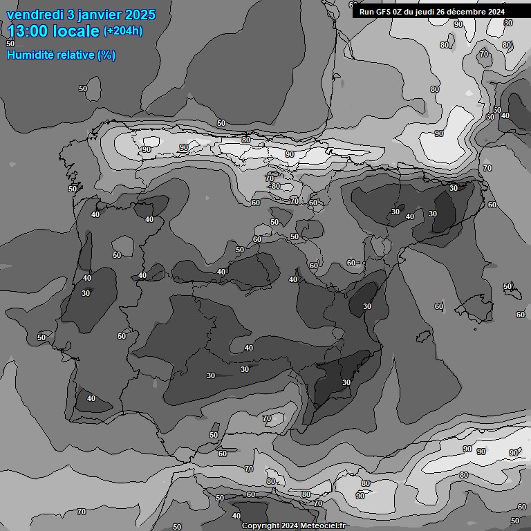 Modele GFS - Carte prvisions 