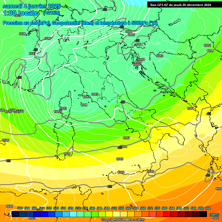 Modele GFS - Carte prvisions 