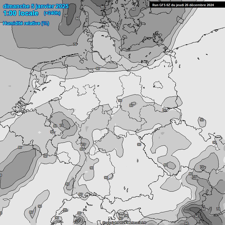 Modele GFS - Carte prvisions 