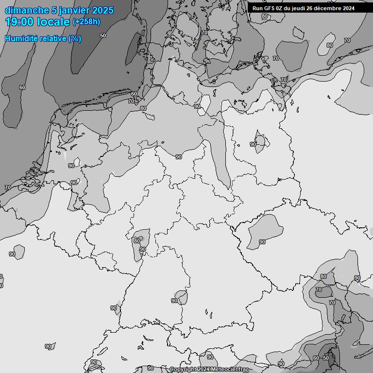 Modele GFS - Carte prvisions 