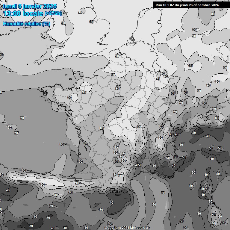 Modele GFS - Carte prvisions 