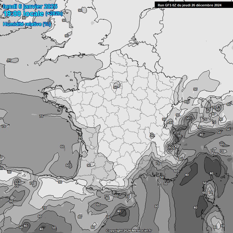 Modele GFS - Carte prvisions 