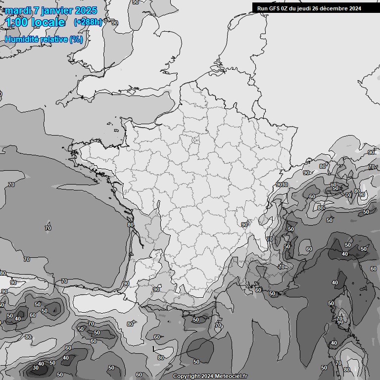 Modele GFS - Carte prvisions 