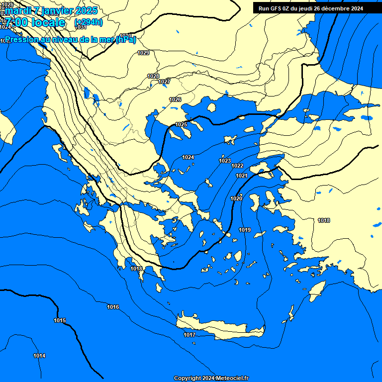 Modele GFS - Carte prvisions 