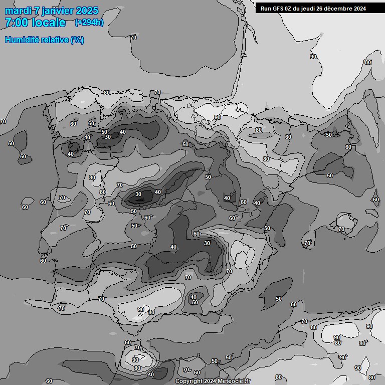 Modele GFS - Carte prvisions 