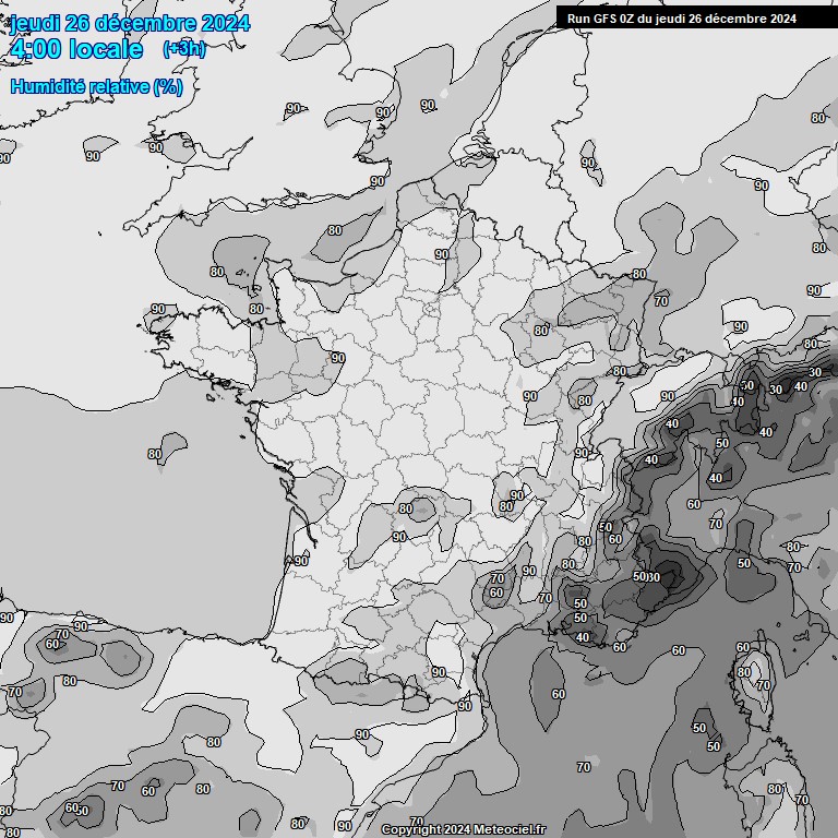 Modele GFS - Carte prvisions 