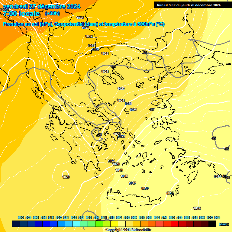 Modele GFS - Carte prvisions 