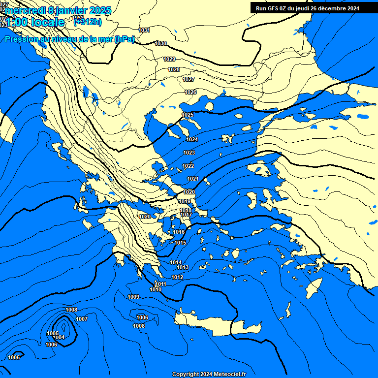 Modele GFS - Carte prvisions 