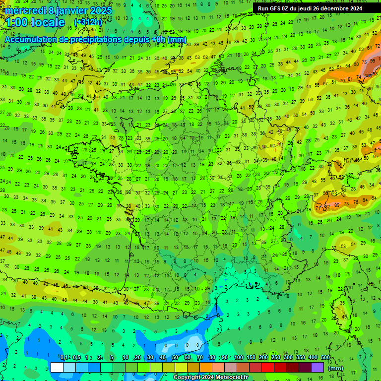 Modele GFS - Carte prvisions 